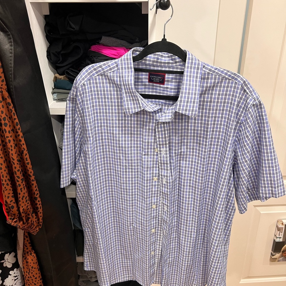 Van Heusen Men's Blue Checkered Shirt